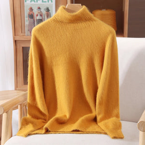 Suéter em Cashmere Gola Alta Amarelo 23