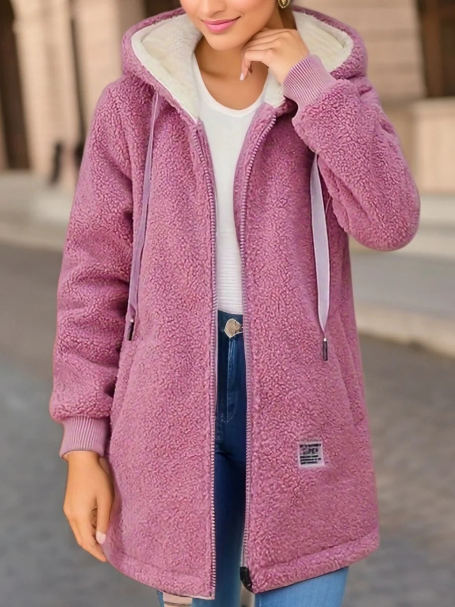 Casaco Feminino de Pelinho Rosa 3