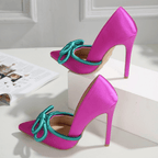 Scarpin Salto Alto Bico Fino Rosa 3