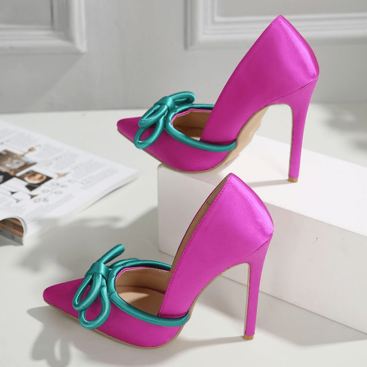 Scarpin Salto Alto Bico Fino Rosa 3