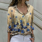 Camisa Casual de Casimira Dourado 5