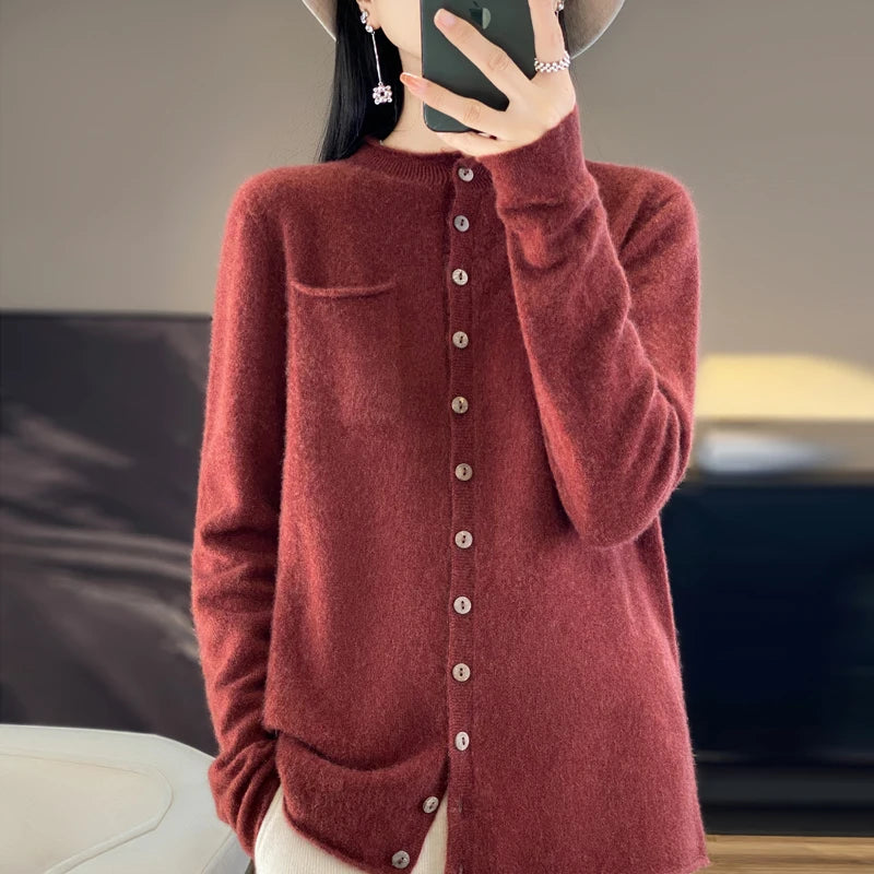 Cardigan Feminino de Lã Marsala 1