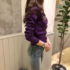 Cardigan Feminino Casual Roxo 8