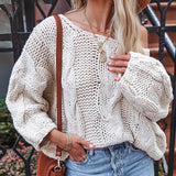 Suéter Casual de Tricot Anis