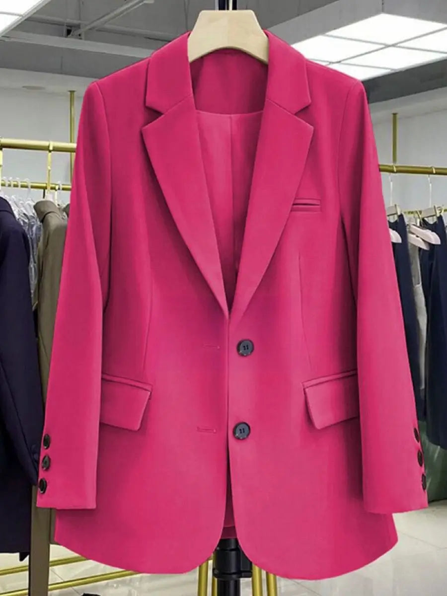 Blazer Feminino Casual Rosa Forte 14