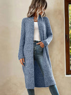 Cardigan Longo Ponto Aberto Azul 5