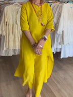 Conjunto Alongado de Linho Amarelo 10