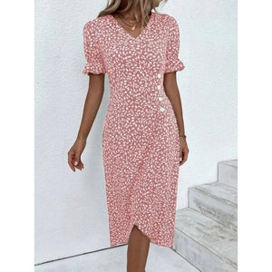 Vestido Mídi Transpassado Rosa 2