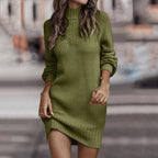 Vestido Casual de Tricot Verde Militar 5