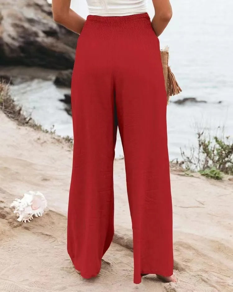 Calça Pantalona de Cintura Alta Amalia