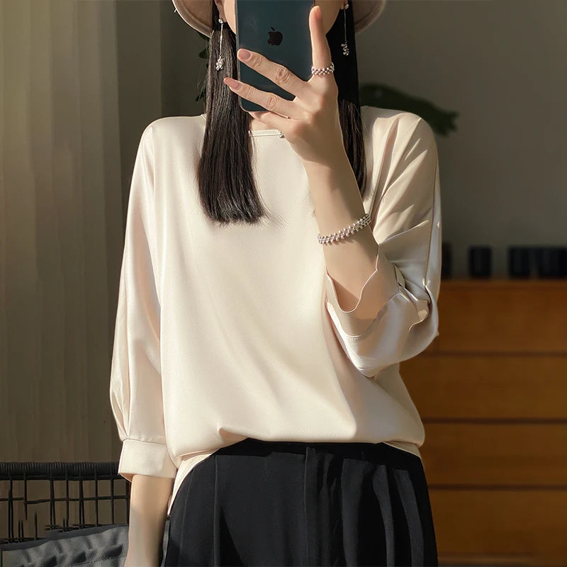 Blusa Feminina de Cetim Champagne 05