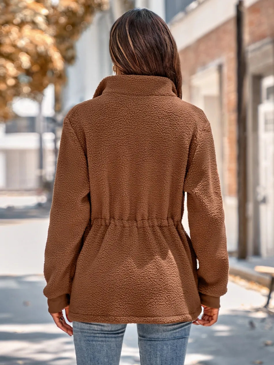 Casaco Feminino de Pelúcia Marrom 2