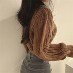 Suéter Feminino de Tricot Marrom 2