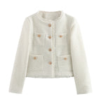 Blazer Feminino Casual Branco 5