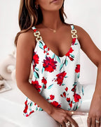 Blusa Regata Flores Vermelha 5