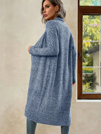 Cardigan Longo Ponto Aberto Azul 7