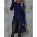 Blusa Feminina Longa Assimétrica Azul Marinho 3