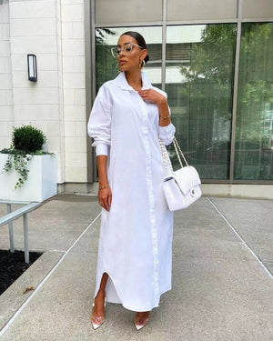 Vestido Camisa Longa Olímpia Branco / P 01