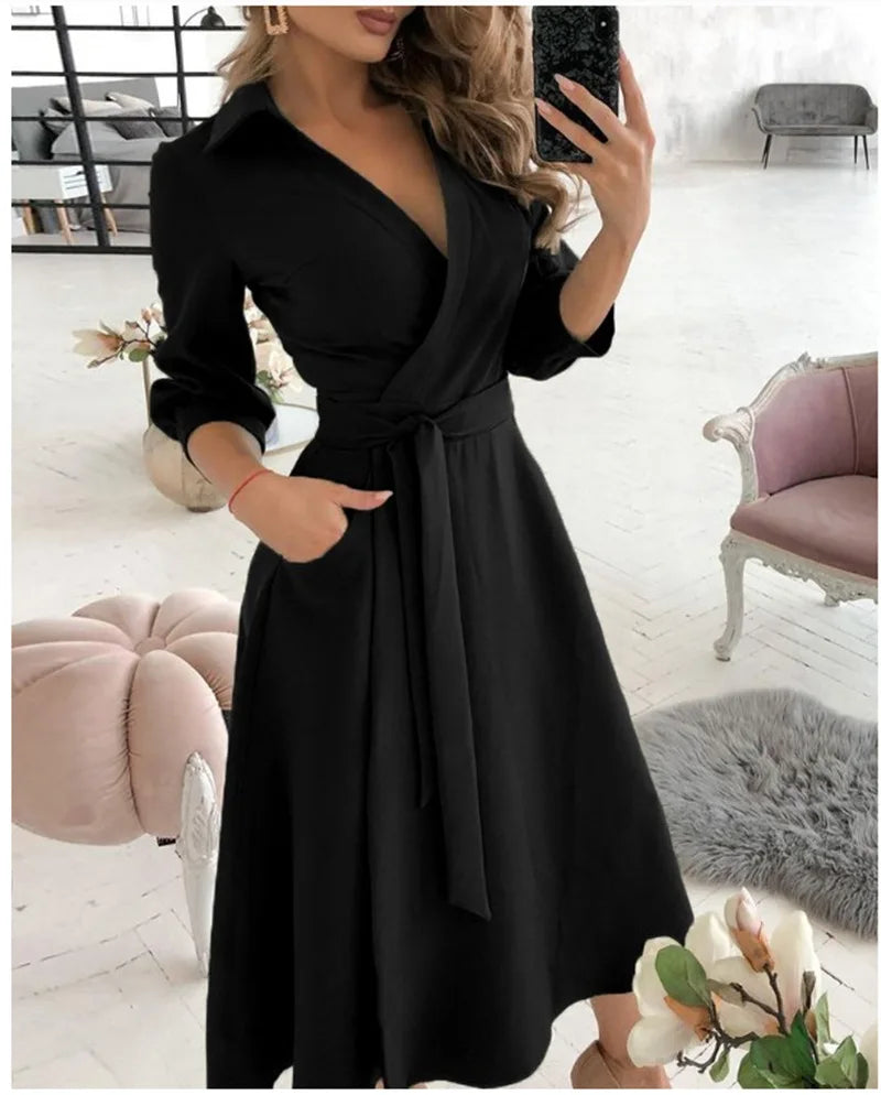 Vestido Midi Elegante Preto 02