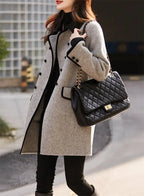 Casaco Feminino de Lã Batida Cinza 3