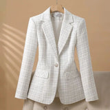Blazer Feminino Tweed Acinturado Romina