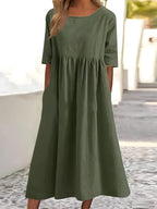 Vestido Mídi Casual Verde Militar 2