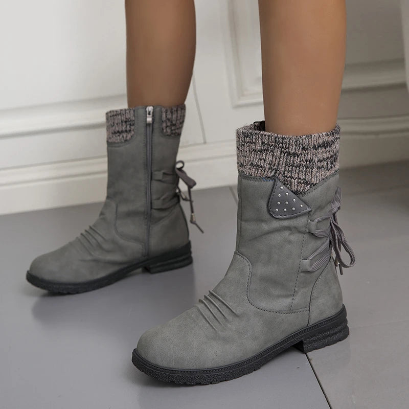 Bota Feminina de Inverno Cinza 10