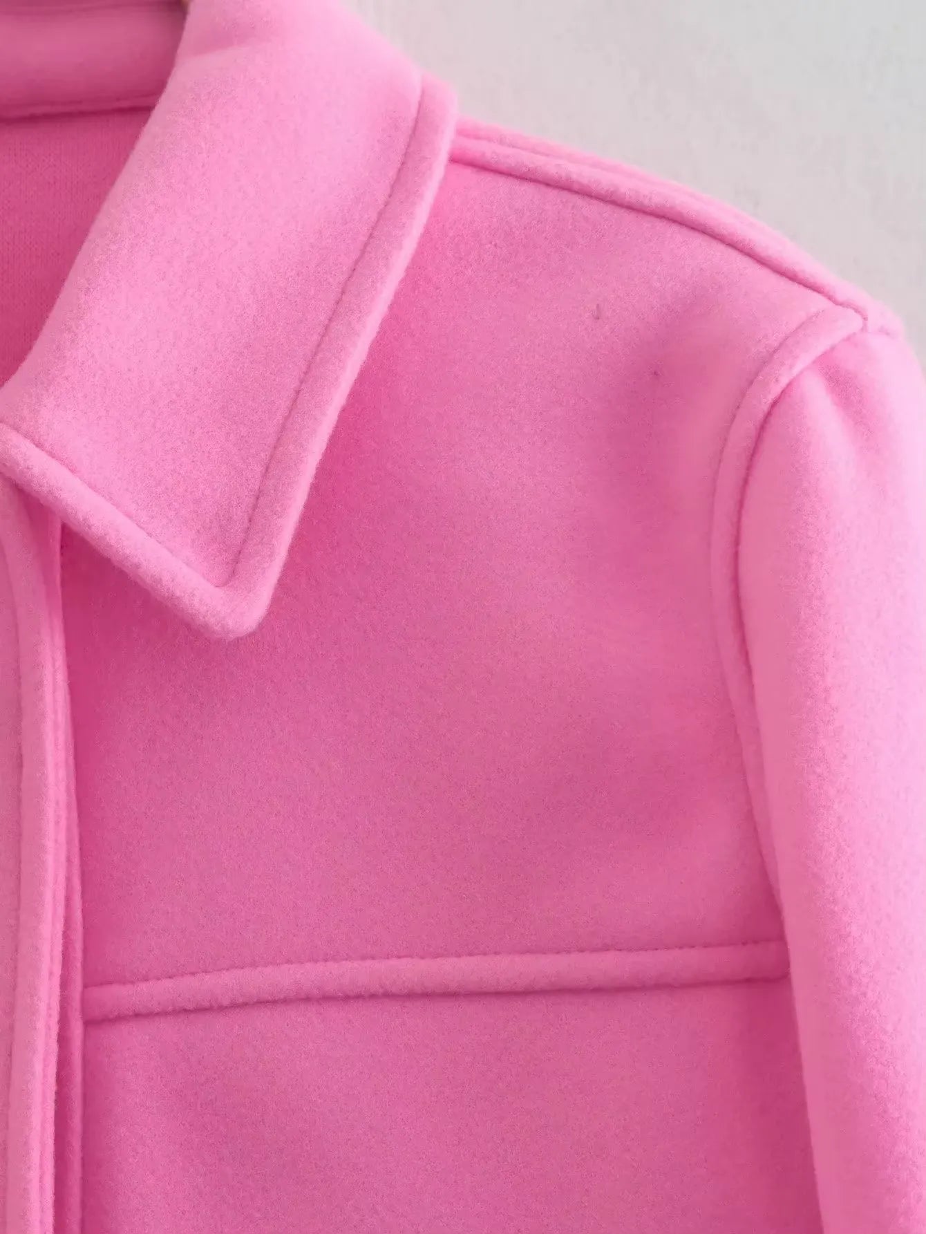 Casaco Feminino de Lã Batida Rosa 12