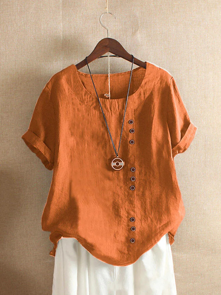 Blusa com Detalhes em Botões Laranja 09