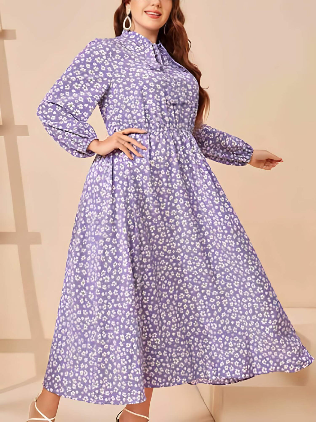 Vestido Mídi Plus Size Lilás 4