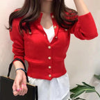 Cardigan Feminino Casual Vermelho 5