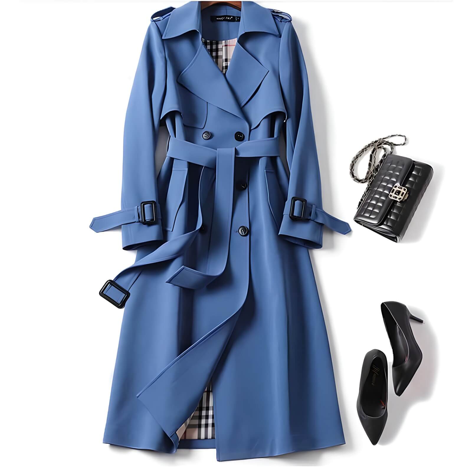 Trench Coat Feminino Alfaiataria Alongado com Cinto Holbrook