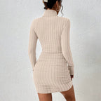 Vestido Curto de Inverno Bege 4