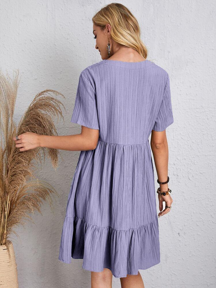 Vestido Curto Casual Lilás 10