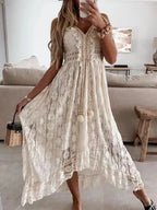 Vestido Midi de Renda Off White 03