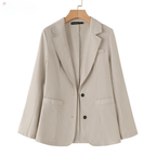 Blazer Feminino Casual Bege 10