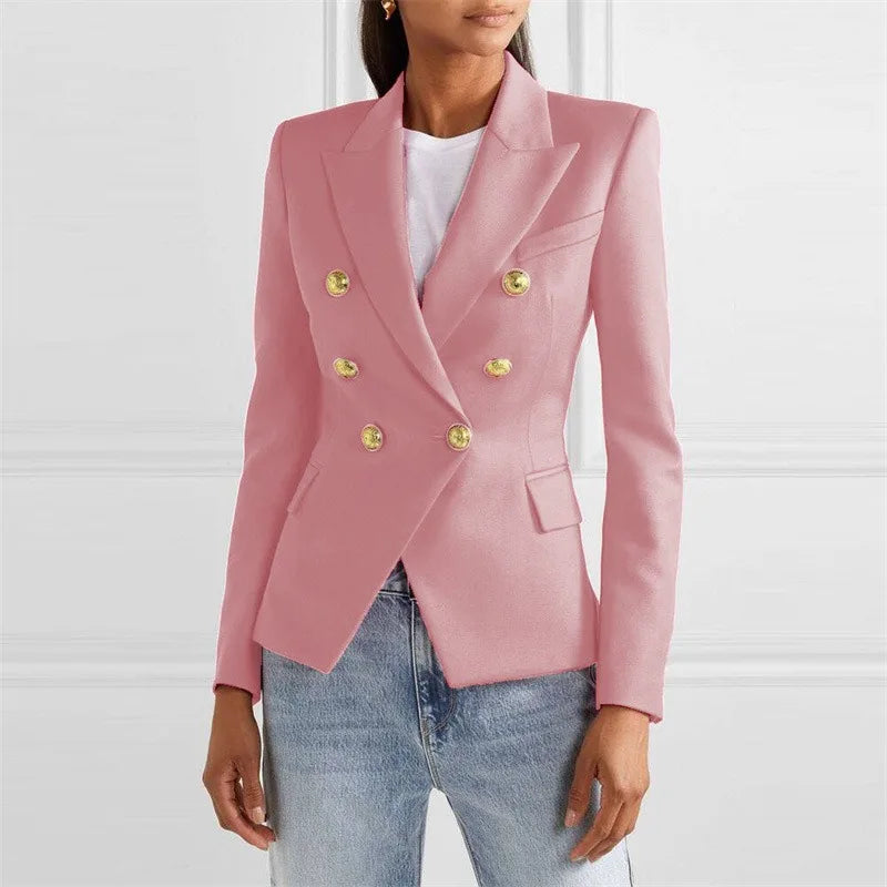 Blazer Feminino Casual Rosa Claro 10