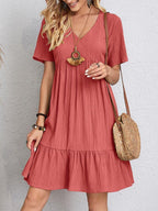 Vestido Curto Casual Rosa 11