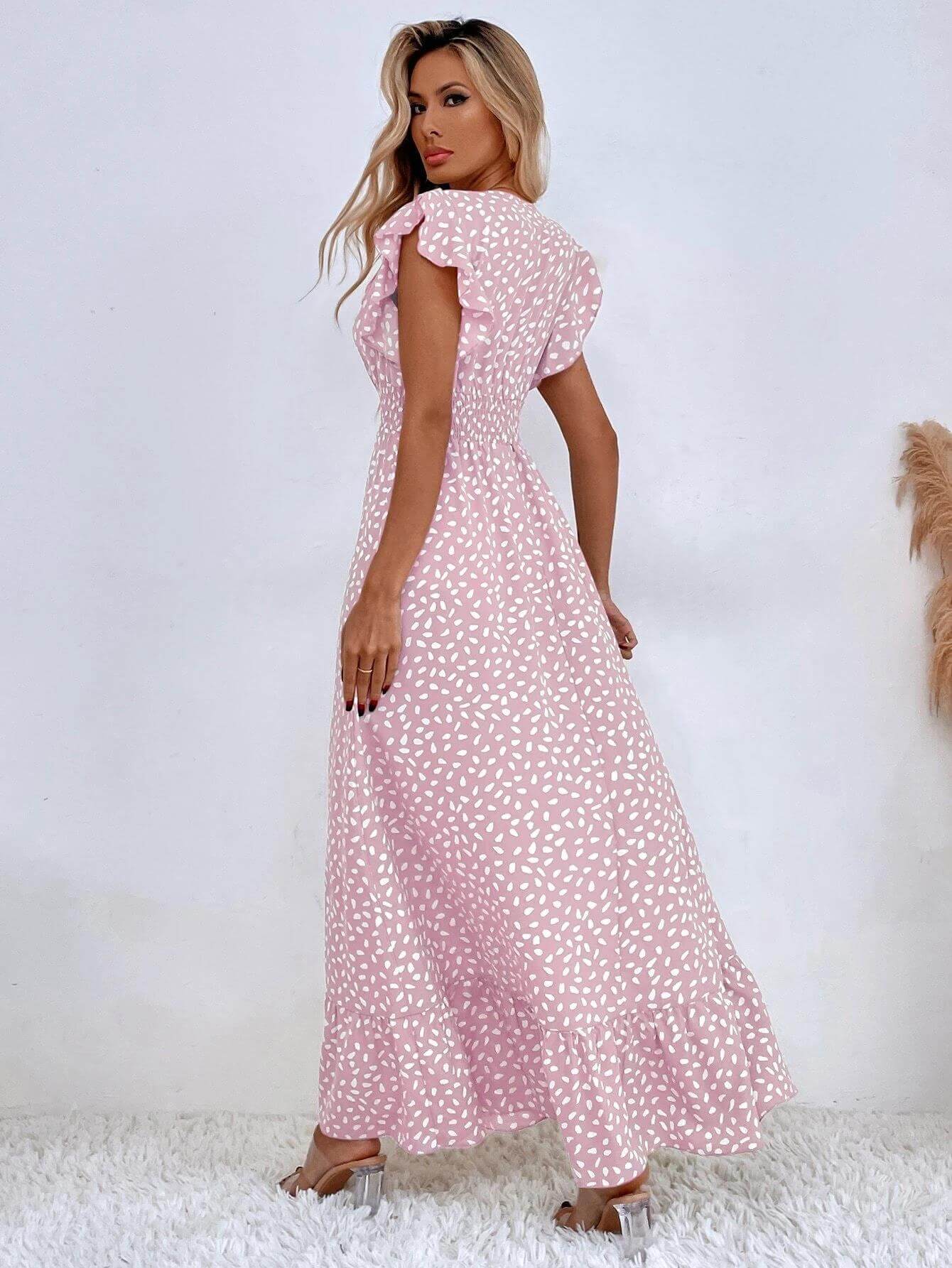 Vestido Longo de Chiffon Rosa 13