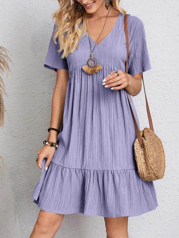 Vestido Curto Casual Lilás 9