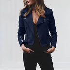 Jaqueta Feminina Curta Azul Marinho 3