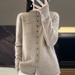 Cardigan Feminino de Lã Areia 05