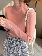 Suéter Feminino Canelado Rosa 4