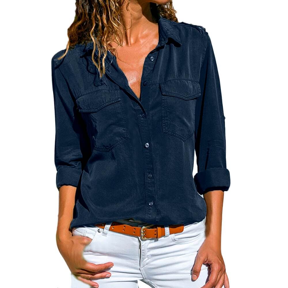 Camisa Casual Heliopsis Azul / P 33