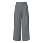 Calça Pantalona com Botões Laterais Solara