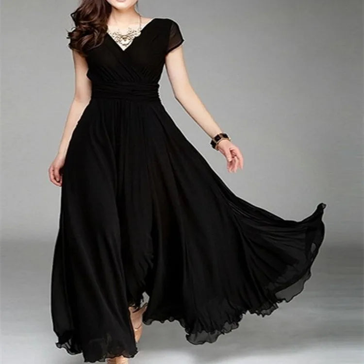 Vestido Longo Elegante Preto 05