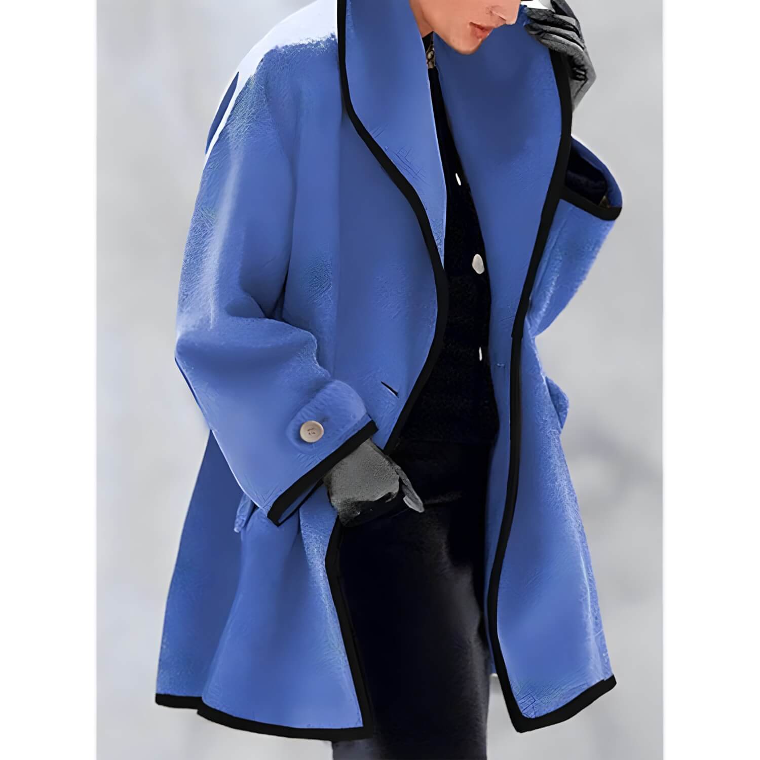 Casaco Feminino de Lã Batida Azul 4