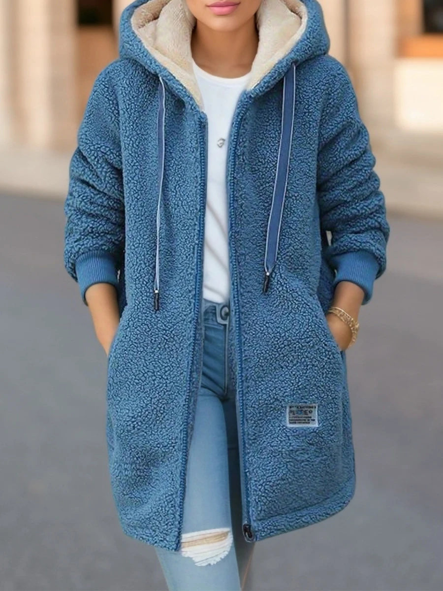 Casaco Feminino de Pelinho Azul 1