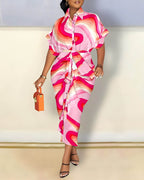 Vestido Longo com Abotoamento Rosa 2