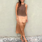 Vestido Mídi Casual Marrom 5